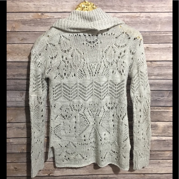 Gray Knit Sweater Sparkles Cowl Neck Maurices - Picture 2 of 4